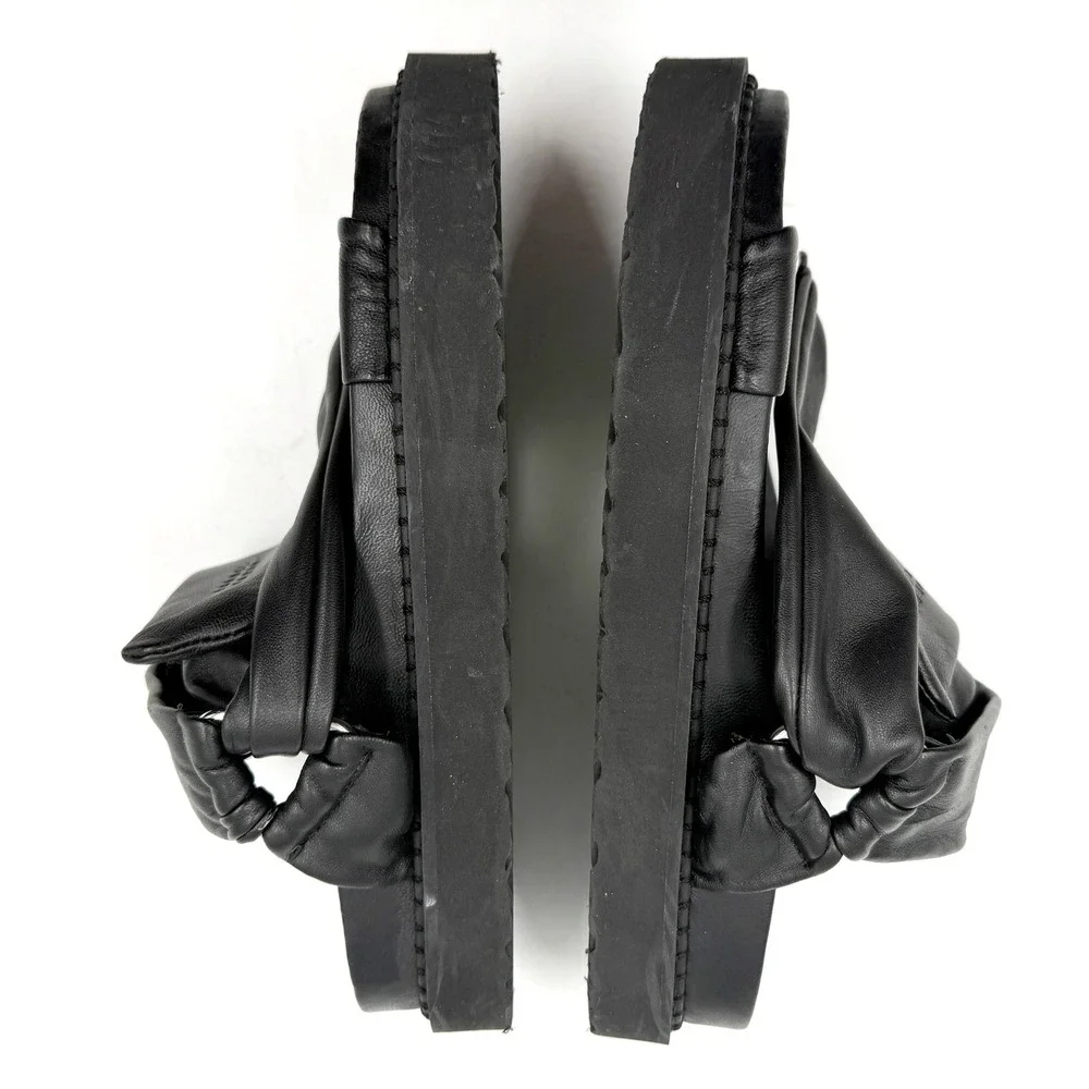 Isabel Marant Naori Flatform Sandals Black Leather Strappy Women Sz 38 / 7.5 - Picture 9 of 11